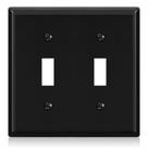 Placas de parede ELEGRP 2-Gang Toggle Switch Unbreakable Black