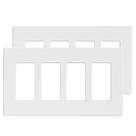 Placas de parede ELEGRP 4-Gang Screwless Decorativas de Tamanho Médio Branco