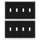 Placas de parede ELEGRP 4-Gang Toggle Switch Unbreakable Black
