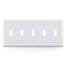Placas de parede ELEGRP 5-Gang Toggle Switch Inbreakable White