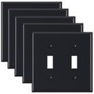 Placas de parede ELEGRP Glossy Black 2-Gang Toggle Switch (pacote com 5)