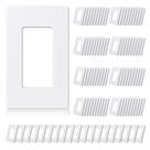 Placas de parede ELEGRP Matte White 1-Gang Screwless (pacote com 100)