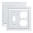Placas de parede Funkiim Bamboo Fiber 2 Gang Toggle Duplex White 2PK