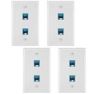 Placas de parede Weewooday Cat6 Ethernet de 2 portas de 4 peças Placas de parede Weewooday Cat6 Ethernet de 2 portas de 4 peças