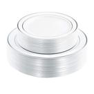 Placas de plástico I00000 Silver com borda de prata branca 60 unidades Placas de plástico I00000 Silver com borda de prata branca 60 unidades