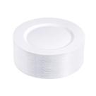 Placas de plástico N9R 100PCS brancas 26cm, descartáveis resistentes Placas de plástico N9R 100PCS brancas 26cm, descartáveis resistentes