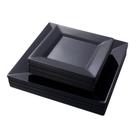 Placas de plástico N9R 60PCS quadradas pretas para festas, casamentos