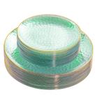 Placas de plástico Rubtlamp 60 Green Hammered com borda dourada