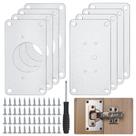 Placas de reparo de dobradiças de gabinete, aço inoxidável HexinYigjly, 8 unidades Placas de reparo de dobradiças de gabinete, aço inoxidável HexinYigjly, 8 unidades