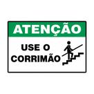 Placas De Sinalização PS 15x20cm Segurança E Organização ATENÇÃO USE O CORRIMÃO Placas De Sinalização PS 15x20cm Segurança E Organização ATENÇÃO USE O CORRIMÃO