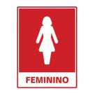 Placas De Sinalização PS 15x20cm Segurança E Organização SANITÁRIO FEMININO