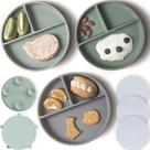 Placas de sucção para bebês Moonkie Silicone, pacote com 3 tampas