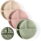 Placas de sucção WeeSprout 100% silicone com tampas para bebês e crianças pequenas