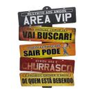 Placas Decor Área Vip com 5 Plaquinhas Vai Buscar 20x30 Mdf Adesivado