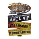 Placas Decor Cantinho do Churrasco com 3 Plaquinhas 20x30 Mdf Adesivado