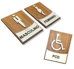 Placas decorativa banheiro wc indicativas em mdf 3mm + PCD