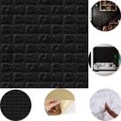 Placas Decorativas 3D Kit com 5 Painéis Adesivos em Alto-Relevo para Parede 70x77cm Preto e Branco