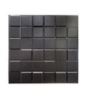 Placas Decorativas 3D Pixel Kit com 30 Placas Preta de Revestimento PVC 50x50cm