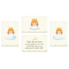 Placas Decorativas Anjos da Guarda Amarelo Kit 4un 20x30cm