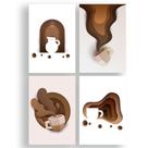 Placas Decorativas Café Paper para Cozinha 20x30cm Kit 4un