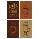 Placas Decorativas Cantinho do Café 20x30cm Kit 4un