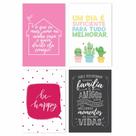 Placas Decorativas com Frases Alegria 30x40cm Kit 4un