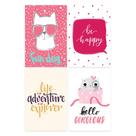 Placas Decorativas com Frases Happy Cat 30x40cm Kit 4un
