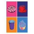 Placas Decorativas Cozinha Pop Café 20x30cm Kit 4un