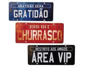 Placas Decorativas De Parede Churrasco 3 Placas MDF 4mm - Decore Casa