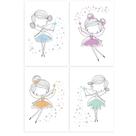 Placas Decorativas para Quarto de Menina Fadas 30x40 Kit 4un