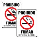 Placas E Aviso Sinalização Proibido Fumar 20x30cm Kit Com 02 Placas E Aviso Sinalização Proibido Fumar 20x30cm Kit Com 02