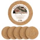 Placemat BAVIFY, 33 cm, tecido redondo, conjunto de 6 naturais