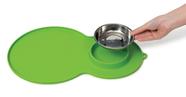 Placemat Cat Catit em forma de amendoim verde com tigela de aço inoxidável