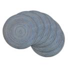 Placemat DII, redondo variegado, azul, 15 cm de diâmetro (6 peças)