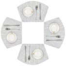 Placemat SHACOS Wedge, conjunto redondo de 4 cinzentos e brancos 30x45 cm