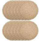 Placemats FunWheat Burlap, redonda trançada, conjunto de 12 jutas de 38 cm