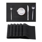 Placemats Leetaltree Black Frame, conjunto de 6 peças de PVC resistentes ao calor