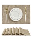 Placemats Leetaltree Light Brown, conjunto de 6 PVC resistente ao calor