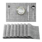 Placemats Leetaltree Linen Grey, conjunto de 8 resistentes ao calor