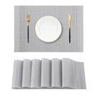 Placemats Leetaltree Lunar Grey, conjunto de 6 PVC resistente ao calor