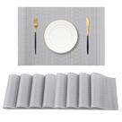 Placemats Leetaltree Lunar Grey, conjunto de 8 PVC resistente ao calor