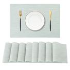 Placemats Leetaltree Mint Cream, conjunto de 8 PVC resistente ao calor