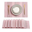 Placemats Leetaltree Misty Rose, conjunto de 8 em PVC resistente ao calor Placemats Leetaltree Misty Rose, conjunto de 8 em PVC resistente ao calor