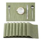 Placemats Leetaltree Pea Green, conjunto de 8 PVC resistente ao calor