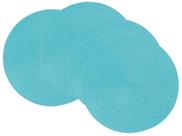 Placemats Now Designs Disko Round Turquoise (conjunto de 4)