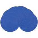 Placemats SHACOS, conjunto redondo de 6, laváveis, algodão e poliéster de 38 cm