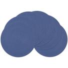 Placemats SHACOS, conjunto redondo de 6, laváveis, algodão e poliéster de 38 cm