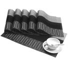 Placemats SHACOS em tecido de vinil para mesa de jantar, conjunto de 6 pretos