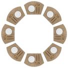 Placemats SHACOS Round Table Wedge, conjunto de 8 tecidos bronzeados de vinil Placemats SHACOS Round Table Wedge, conjunto de 8 tecidos bronzeados de vinil
