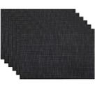 Placemats SHACOS Woven Vinyl, conjunto de 6 para mesa de jantar, preto